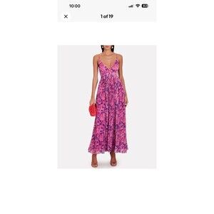 Rococo Sand Women's Purple Pleated Maxi Dress Size M EUC